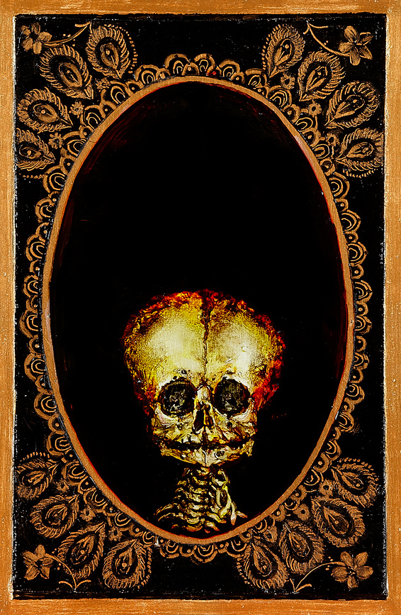 skeleton oil painting on canvas