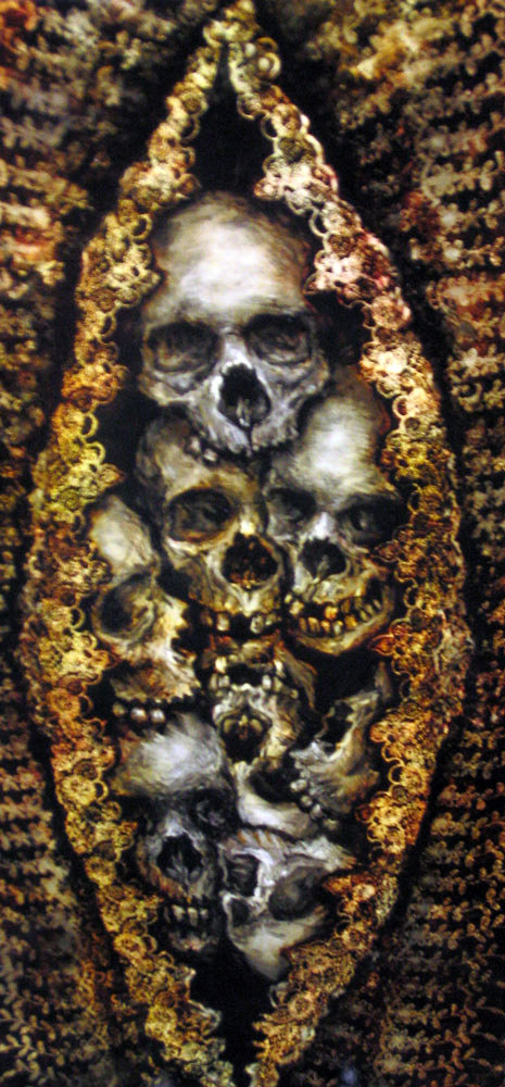 oil on canvas From the collection Vaginal Skulls Morbid Invitation