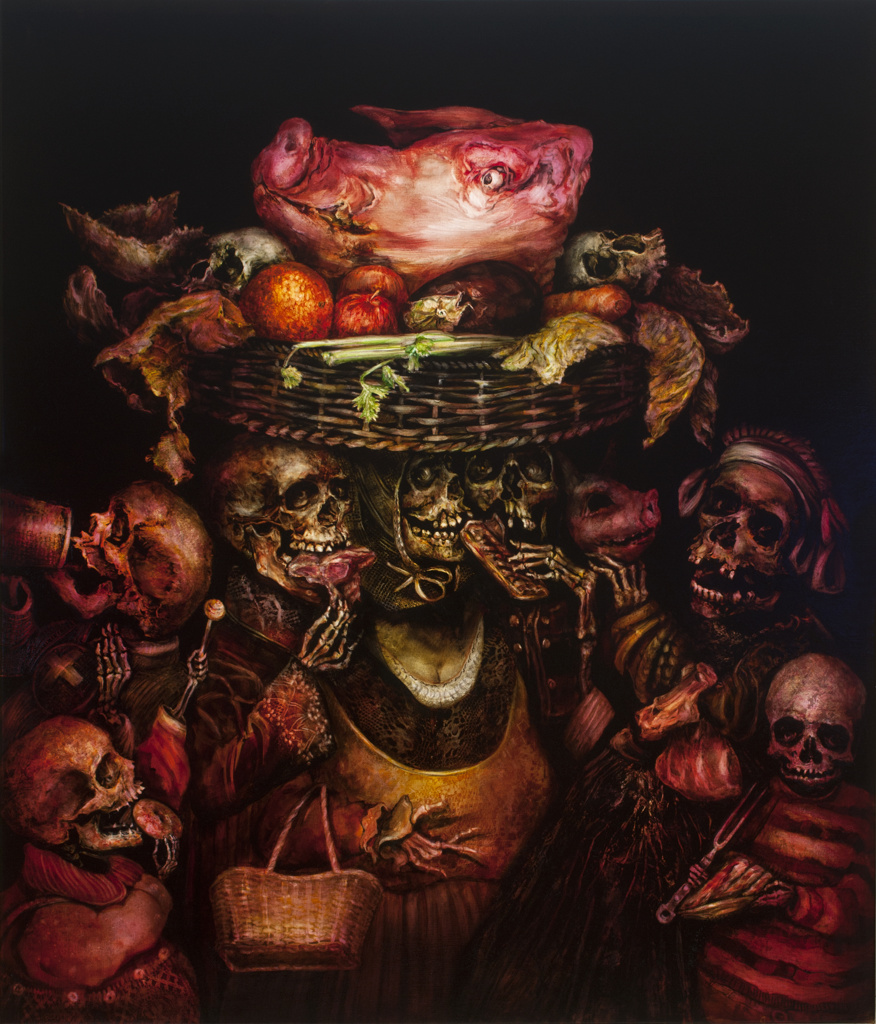 skeleton oil painting on canvas from the collection Seven Deadly Sins