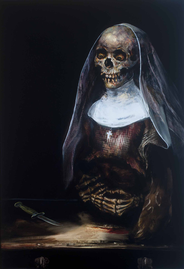 skeleton oil painting on canvas