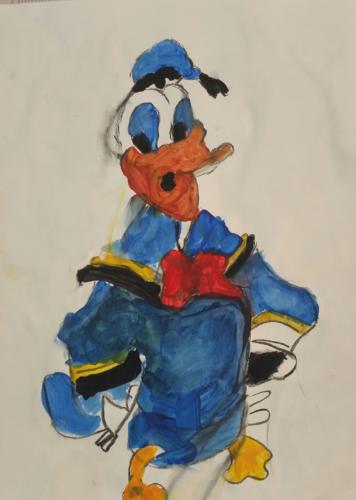 <span>Donald Duck pastel on paper Age 5 </span><br>(80xmx55cm)
